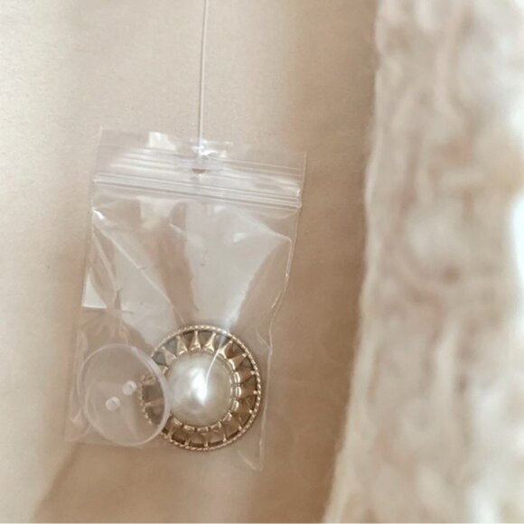 [🌟 PRICE FIRM] LoveShackFancy Puff-Shoulder Houndstooth Boucle Tweed Jacket - Picture 9 of 15